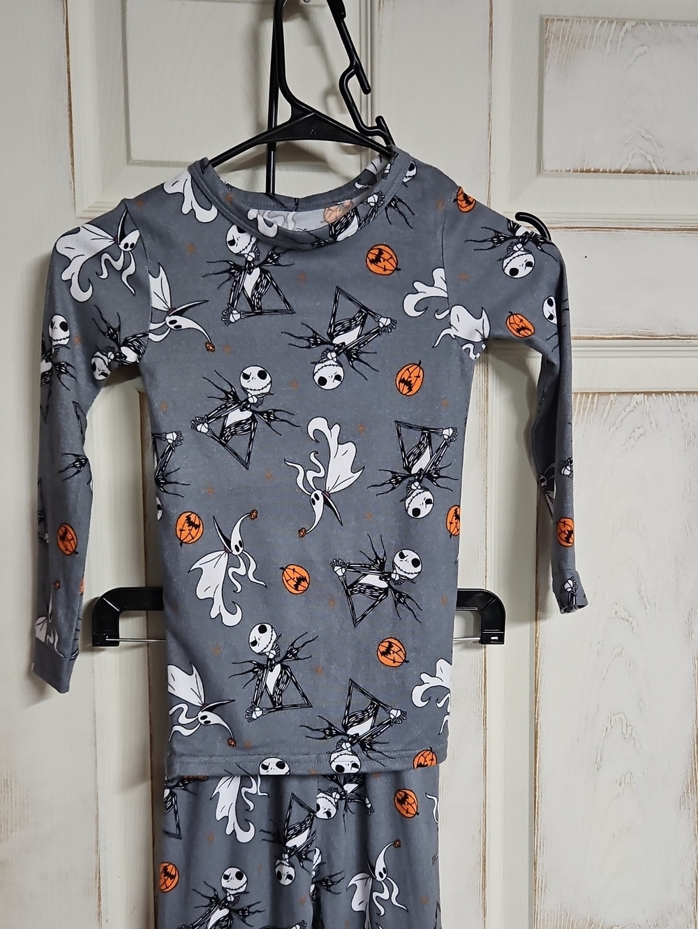 Disney Kids Gray Halloween Pajama Set with Jack Skellington Print Tim Burton
